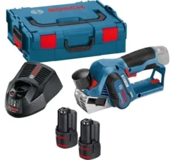 Rabot BOSCH GHO 12V20 Professional - 2 Batteries 3.0Ah Li-Ion, Chargeur, Coffret - Avec 2 Fers De Rabot - 06015A7001