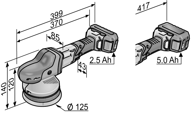 Polisseuse Excentrique 18V XCE 8 125 18.0-EC FLEX - Sans Batterie Ni Chargeur - En L-Boxx - 459070 – Image 3
